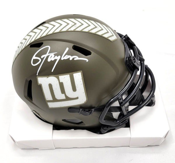 Lawrence Taylor Autographed Signed New York Giants Salute To Service Mini Helmet Beckett Witness 