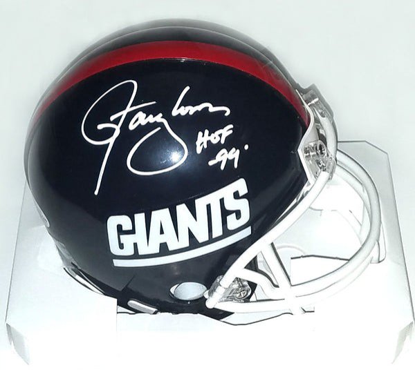 Lawrence Taylor Autographed Signed New York Giants T/B Riddell Mini Helmet W/ HOF 99 Beckett Witnessed White Paint 