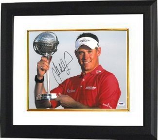 Lee Westwood Autographed Signed 11X14 Photo Custom Framing PGA w/ Trophy- PSA Hologram 