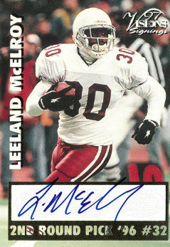 Leeland McElroy Autographed Signed 1996 2nd Round Draft Pick Scoreboard Football Card (Texas A&M Aggies) 