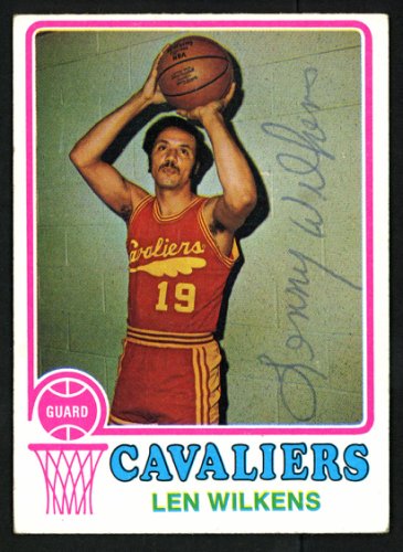 Len "Lenny" Wilkens Autographed 1973-74 Topps Card #165 Cleveland Cavaliers #150061