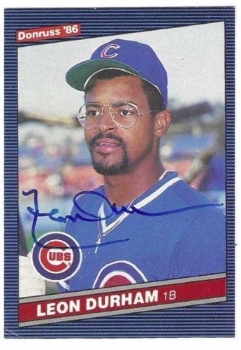 Leon Durham Autographed Signed Chicago Cubs 1986 Donruss Card - Autographs