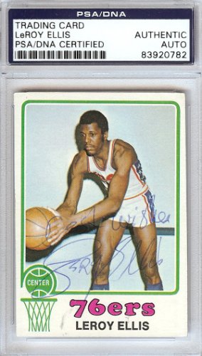 Leroy Ellis Autographed 1973 Topps Card #34 Philadelphia 76Ers PSA/DNA