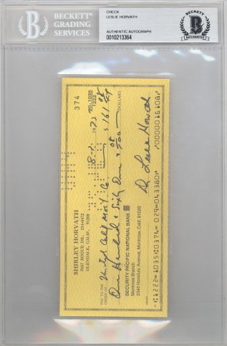 Les Horvath Autographed Signed 3X6 Check Ohio State Buckeyes Heisman Beckett Beckett 