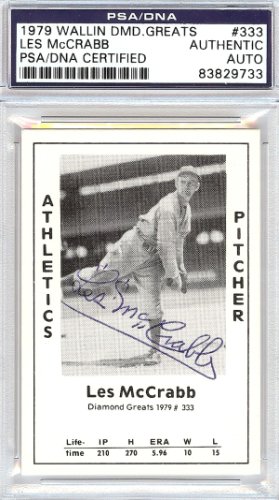Les Mccrabb Autographed Signed 1979 Diamond Greats Card #333 A's PSA/DNA 