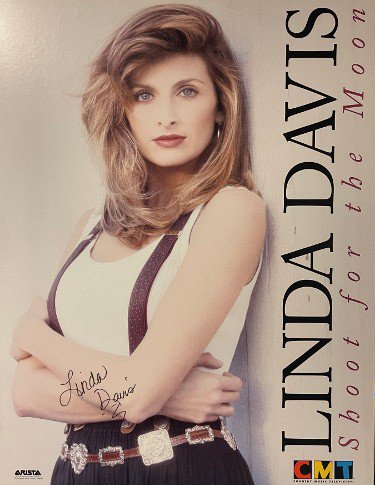 Linda Davis Autographed Signed 1993 CMT/Arista Shoot For the Moon 17x22 Poster 