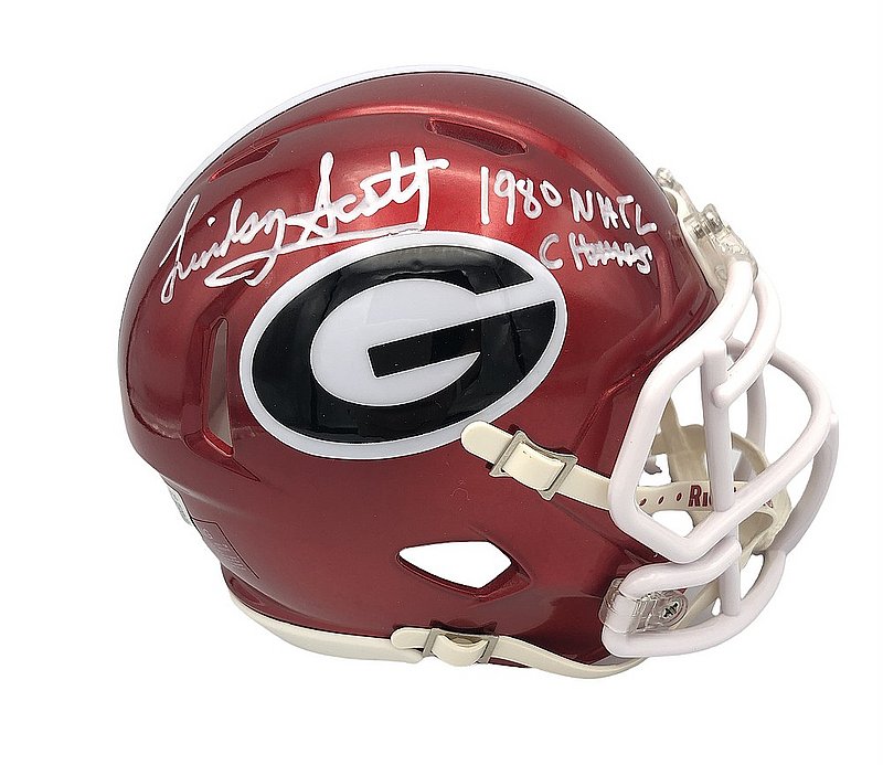 Lindsay Scott Autographed Signed Georgia Bulldogs Riddell FLASH Speed Mini Helmet w/Insc-BAS 