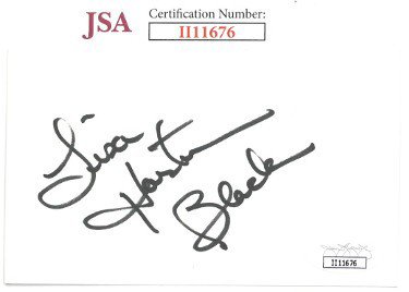 Lisa Hartman Black Autographed Signed 3x5 Index Card- JSA #II11676 