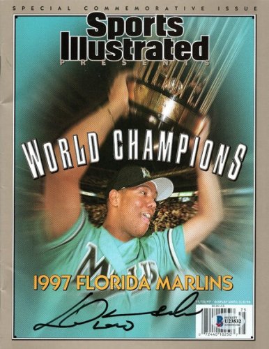 Livan Hernandez Autographed Signed Florida Marlins 1997 World Champions Sports Illustrated Special Commemorative Issue Beckett Authenticated 