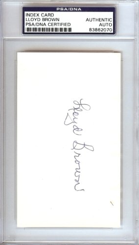 Lloyd Brown Autographed Signed 3X5 Index Card Boston Red Sox, Los Angeles Dodgers PSA/DNA