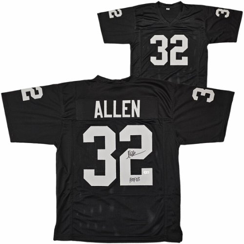 Los Angeles Raiders Marcus Allen Autographed Signed Black Jersey "HOF 03" Beckett Beckett Witness #215672 