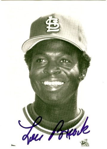 Lou Brock Autographed 3.5X4.5 Postcard St. Louis Cardinals #106083