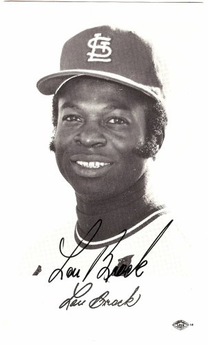 Lou Brock Autographed 3.5X5.5 Postcard St. Louis Cardinals #106103