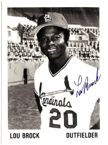 1968 SPORTS ILLUSTRATED LOU BROCK ST. LOUIS CARDINALS 24X36 SIGNED POSTER  MLB