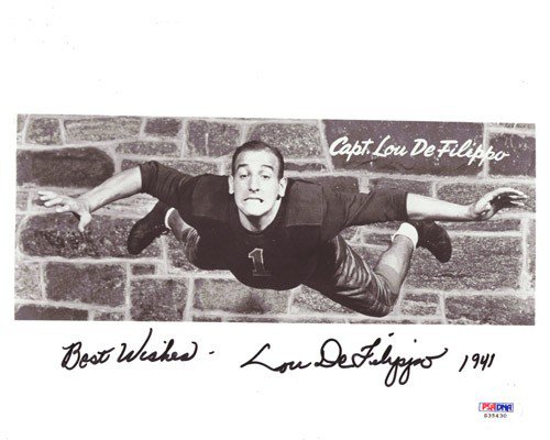 Lou Defilippo Autographed Signed 8X10 Photo New York Giants PSA/DNA 