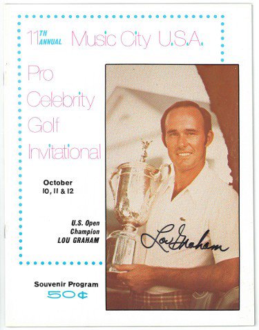 Lou Graham Autographed Signed 1975 Music City Pro Celebrity Golf Invitation Program- JSA #AA38268 