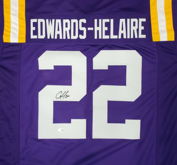 LSU Tigers Clyde Edwards-Helaire Autographed Signed Purple Jersey Beckett Beckett 