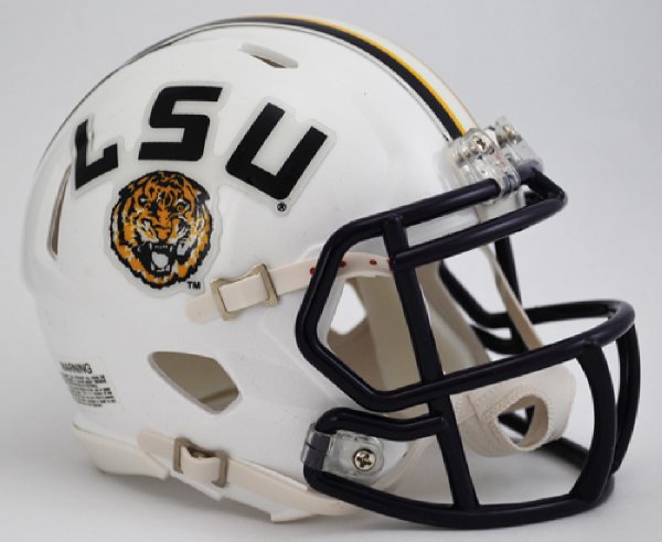 LSU Tigers NCAA Mini Speed Football Helmet White 