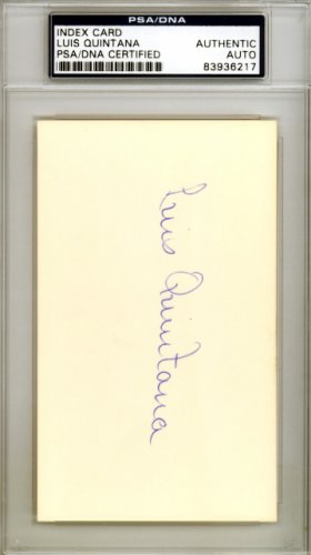 Luis Quintana Autographed Signed 3X5 Index Card California Angels PSA/DNA 