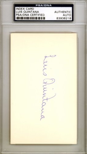 Luis Quintana Autographed Signed 3X5 Index Card California Angels PSA/DNA 