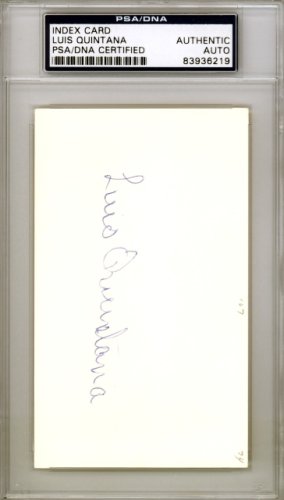 Luis Quintana Autographed Signed 3X5 Index Card California Angels PSA/DNA 