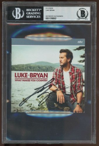 Luke Bryan Autographed Signed 2017 What Makes You Country Beckett/BAS Slabbed CD Cover/Booklet w/ Separate CD & Case 