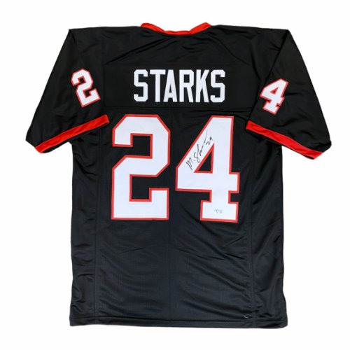 Malaki Starks Autographed Georgia Bulldogs Black XL Custom #24 Jersey (Signed on 4) - Beckett Authentication Services (BAS) 