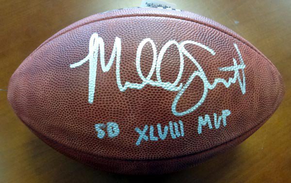 Malcolm Smith Autographed Signed Super Bowl Leather Football Seattle Seahawks "Sb Xlviii MVP" Mcs Holo #72383 