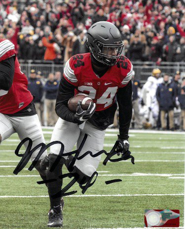Malik Hooker signed Ohio State Buckeyes NCAA 8X10 Photo #24 (black helmet)