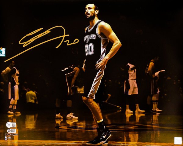 Manu Ginobili Autographed and Framed San Antonio Spurs Jersey