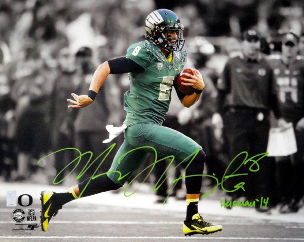 Marcus Mariota Autographed Signed 16X20 Photo Oregon Ducks "Heisman '14" Mm Holo #89883 