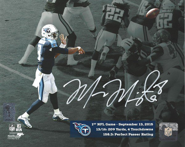 Marcus Mariota Autographed Signed 8X10 Photo Tennessee Titans First Game Mm Holo #95006 