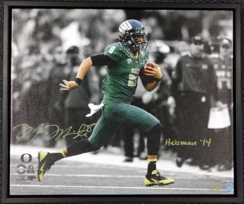Marcus Mariota Autographed Signed Framed 20X24 Canvas Photo Oregon Ducks "Heisman '14" #/8 Mm Holo #91863 