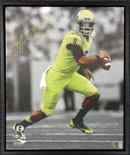 Marcus Mariota Autographed Signed Framed 20X24 Canvas Photo Oregon Ducks "Heisman '14" #/8 Mm Holo #91864 