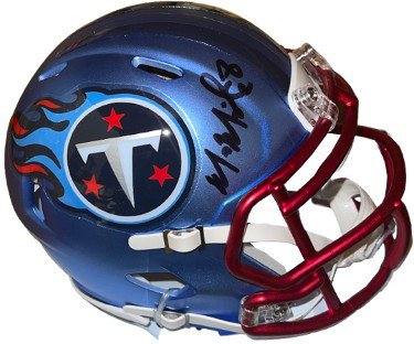 Marcus Mariota Autographed Signed Tennessee Titans Blue Flash Speed Mini Helmet #8- JSA Witnessed #WP967609 