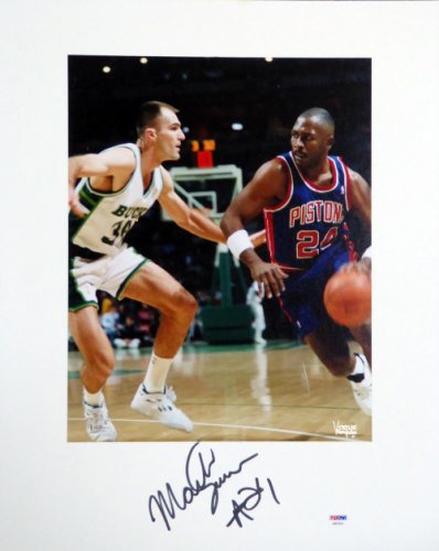 Mark Aguirre Autographed Signed 16X20 Matted Photo Detroit Pistons PSA/DNA 