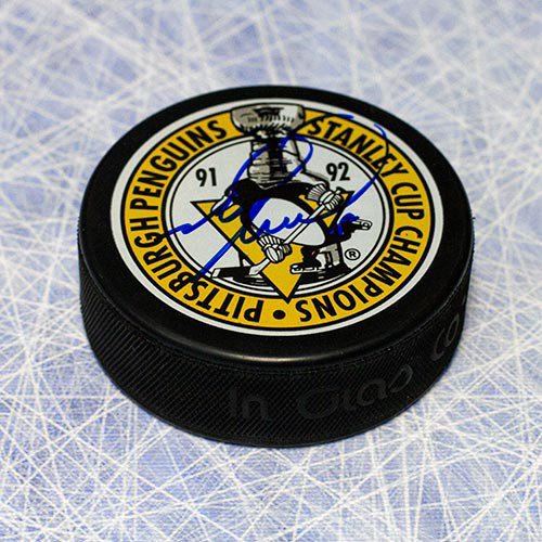 Mark Recchi Autographed Signed Pittsburgh Penguins 91-92 Stanley Cup Puck