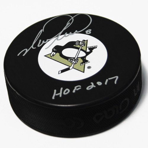 Mark Recchi Autographed Signed Pittsburgh Penguins Hockey Puck with HOF Note