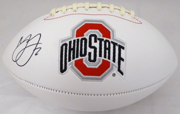 Marshon Lattimore Autographed Ohio State Buckeyes White Logo Football Beckett Beckett