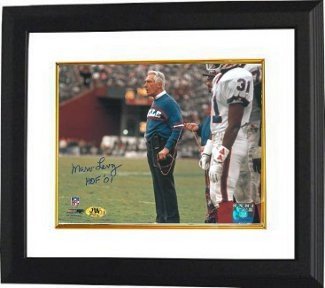 Marv Levy Autographed Signed Buffalo Bills 8X10 Photo w/ HOF 01 Custom Framing - MAB Hologram 