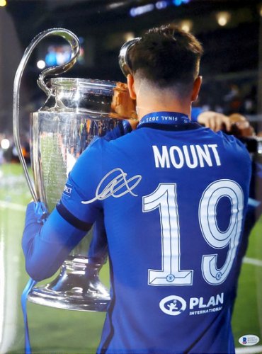 Mason Mount Autographed Signed 12X16 Photo Chelsea F.C. Eufa Champions League Beckett Beckett 