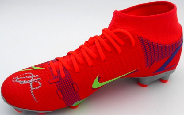 Mason Mount Autographed Signed Orange Nike Mercurial Cleat Shoe Chelsea F.C. Size 8 Beckett Beckett 