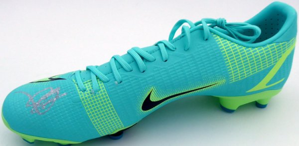 Mason Mount Autographed Signed Teal Nike Mercurial Cleat Shoe Chelsea F.C. Size 10 Beckett Beckett 
