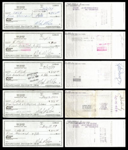 Max Mcgee Autographed Signed 2.75X6 Check Green Bay Packers Lot Of 50 #174046 
