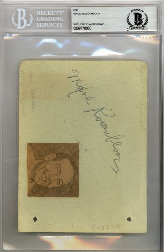Maxie Rosenbloom Autographed 4.5X6 Album Page Beckett Beckett