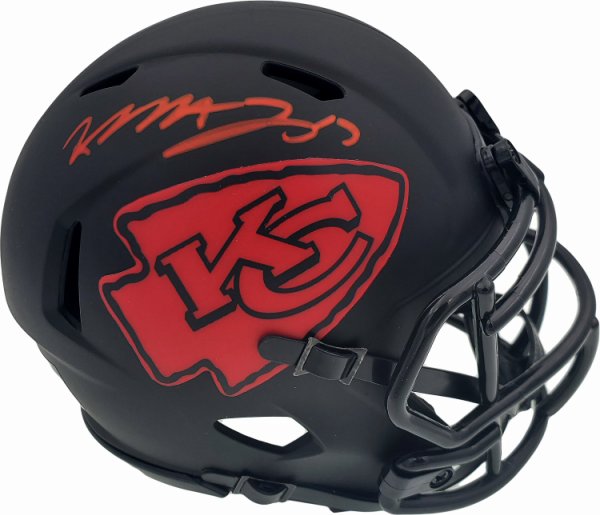Mecole Hardman Autographed Signed Kansas City Chiefs Eclipse Black Speed Mini Helmet Beckett Beckett 