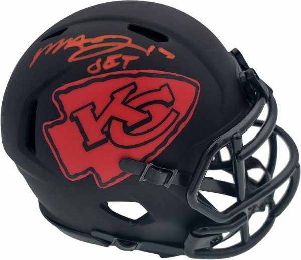 Mecole Hardman Autographed Signed Kansas City Chiefs Eclipse Black Speed Mini Helmet "Jet" Beckett Beckett 