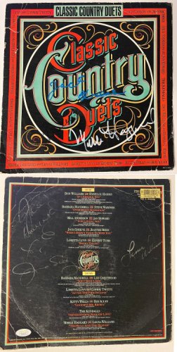 Merle Haggard/Jack Greene/Jeannie Seely/Leona Williams/Jan Howard Autographed Signed 1985 Classic Country Duets Album Cover/LP/Vinyl- JSA 