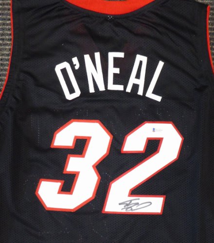 Miami Heat Shaquille Shaq O'neal Autographed Signed Black Jersey On 2 Beckett Beckett 