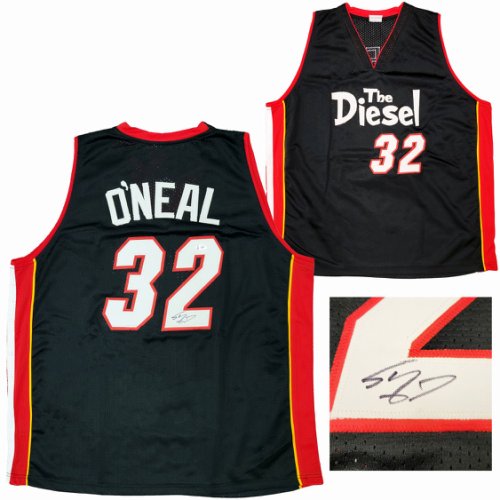 Miami Heat Shaquille Shaq O'neal Autographed Signed Black Jersey The Diesel Beckett Beckett 